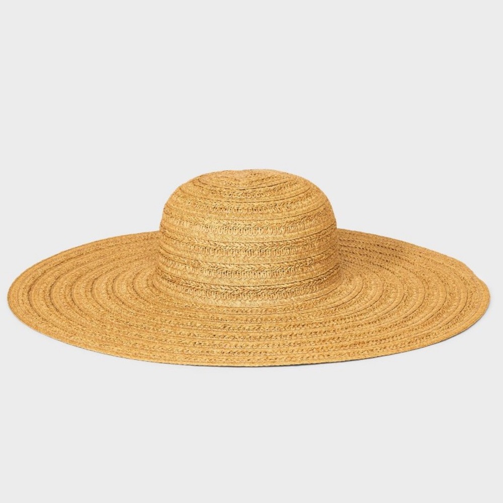 a new day Braided Straw Wide-Brimmed Floppy Hat